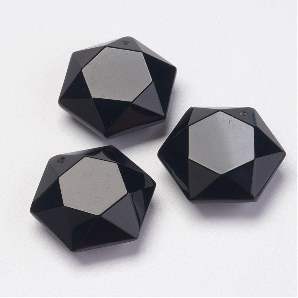 Natural Hexagon Gemstone Pendants