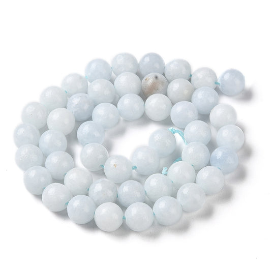 Natural Celestite/Celestine Beads Strands, Round, 8mm