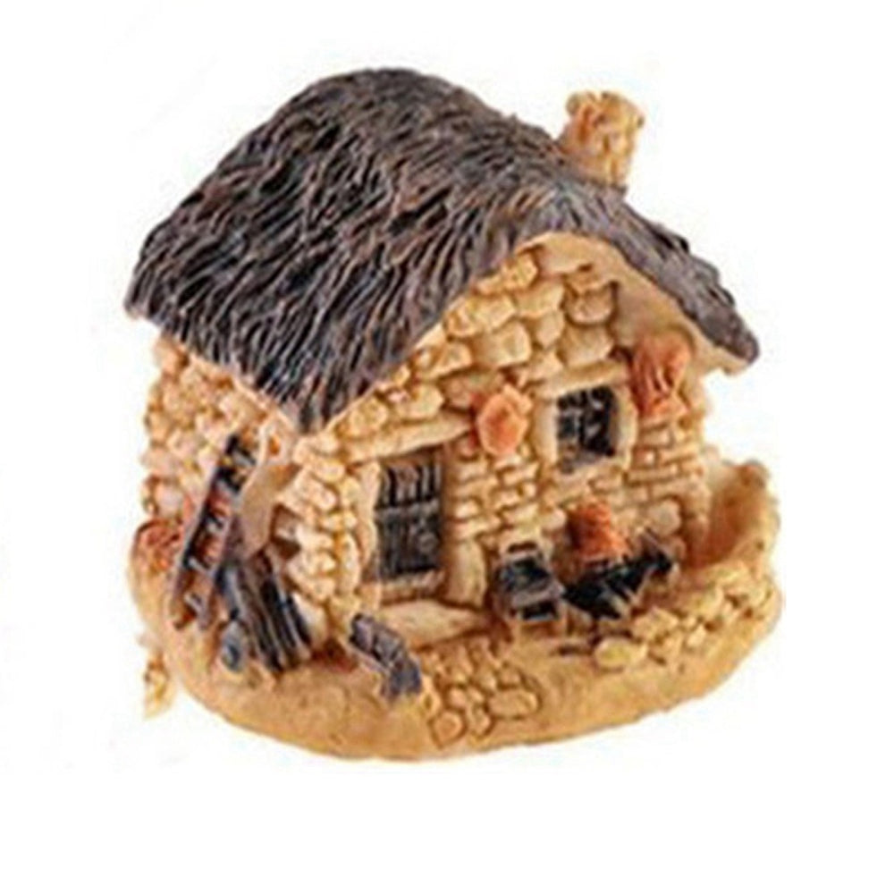 Resin Miniature Stone Houses, Rustic Building, for Micro Landscape, Fairy Garden Decor, BurlyWood