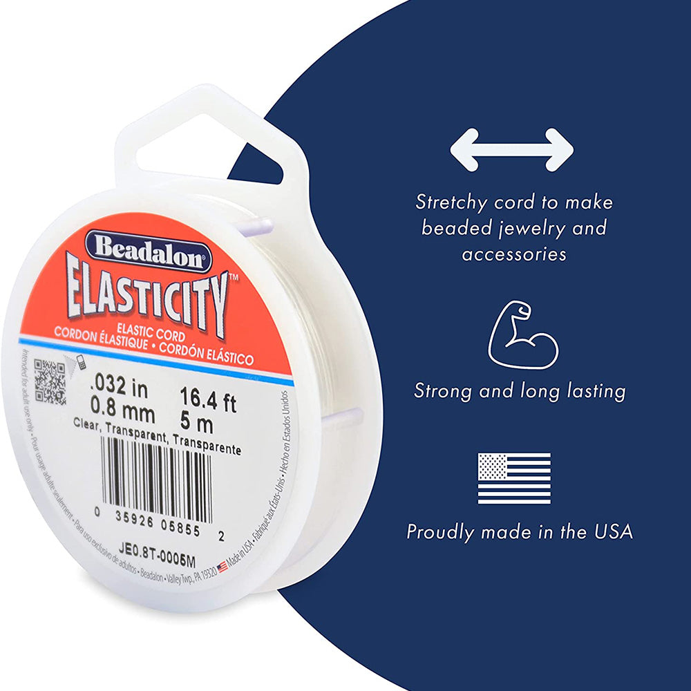 Beadalon Elasticity Stretch Cord 1.0mm Clear – 100 Metres (328 Feet) | The Pink Bead Shop Canada