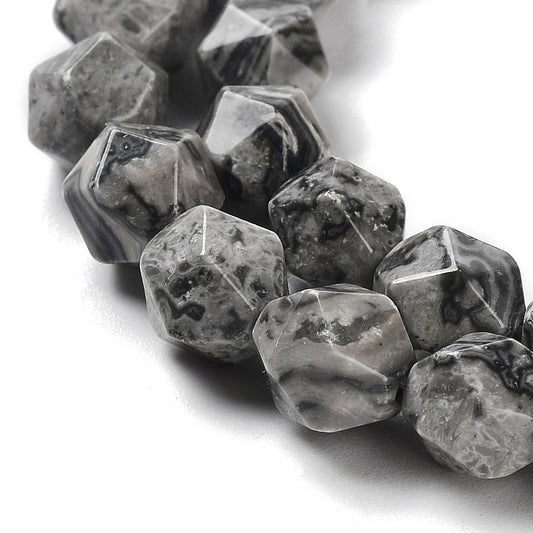 Map Stone Beads  Faceted Star Cut Round 7.58.5x78mm (48–49pcs/Strand) The Pink Bead Shop