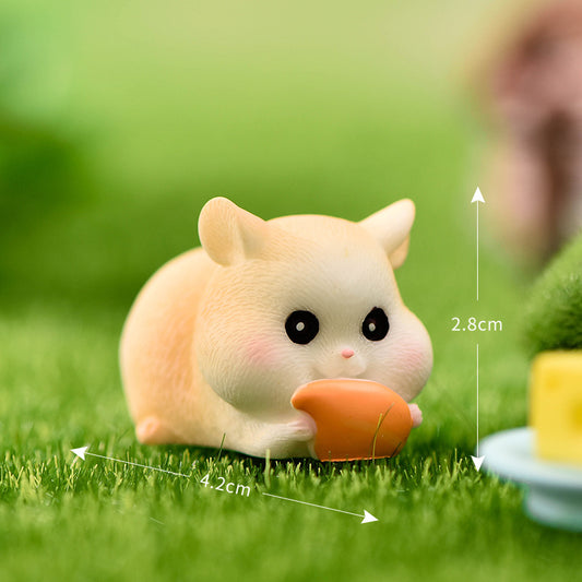 Cute Resin Hamster Figurines, for Fairy Gardens
