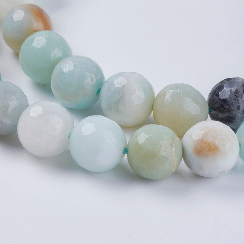 Amazonite Multicolor (Flower Amazonite) Round Beads, Assorted Sizes (4mm, 6mm, 8mm) The Pink Bead Shop