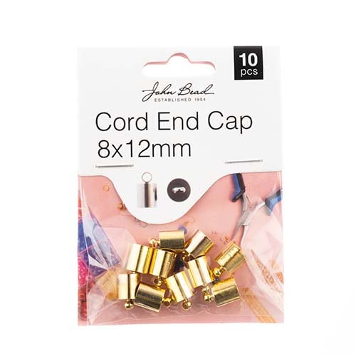 Must Have Findings – Cord End Caps Gold 8×12mm, Pack of 10pcs | The Pink Bead Shop