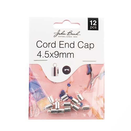 Must Have Findings Cord End Caps 4.5x9mm Silver 12pc | The Pink Bead Shop Canada