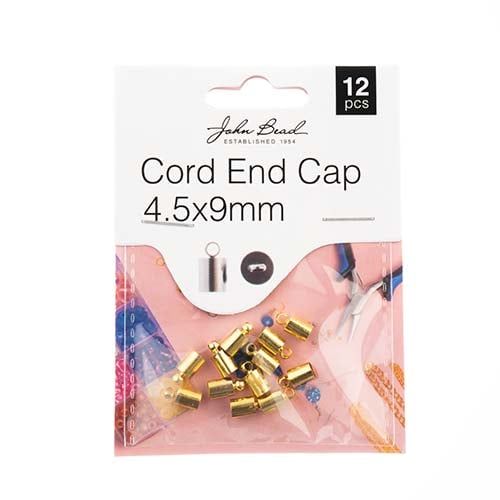 Must Have Findings Cord End Caps 4.5x9mm Gold 12pc | The Pink Bead Shop Canada