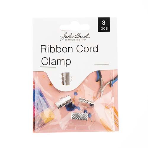 Must Have Findings Ribbon Cord Clamp 13mm Silver 3pcs | The Pink Bead Shop Canada