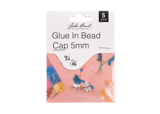 Glue In Bead Cap 5mm 5 Pieces