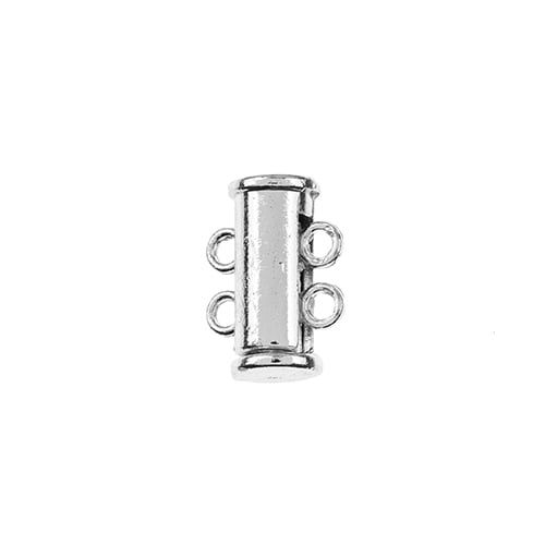 Silver Tube Slide Clasp with 2-Strands 2pc | The Pink Bead Shop Canada