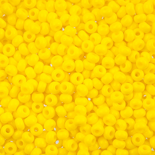 Czech Seed Beads John Bead apx 24g Vial 8/0 Opaque Lemon Yellow 0553