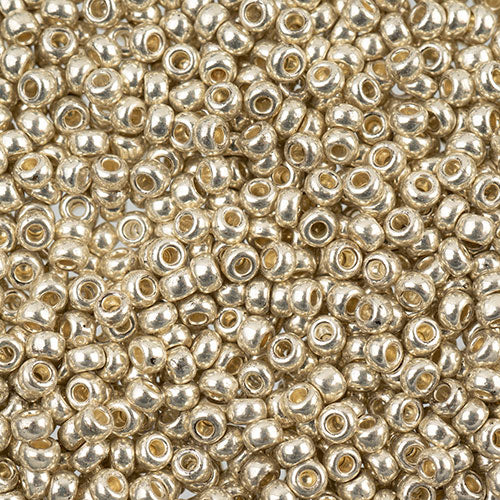 Czech Seed Beads John Bead apx 24g Vial 8/0 Metallic Silver 0562