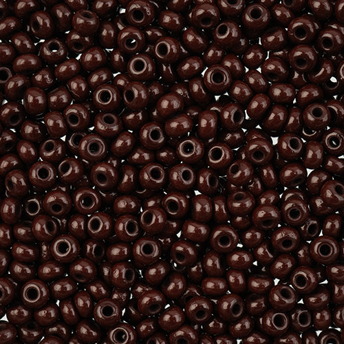 Czech Seed Beads John Bead apx 24g Vial 8/0 Opaque Dark Brown 0568