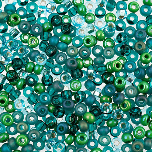 Czech Seed Beads apx 24g Vial 8/0 Retro Blue Mix 0581