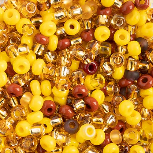 Czech Seed Beads John Bead apx 24g Vial 8/0 Yellow Mix 0717