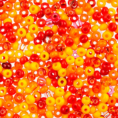 Czech Seed Beads John Beads apx 24g Vial 8/0 Orange Mix 0720