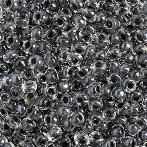 Czech Seed Beads John Bead apx 24g Vial 8/0 Transparent Crystal/Luster Blacklined Terra 0722