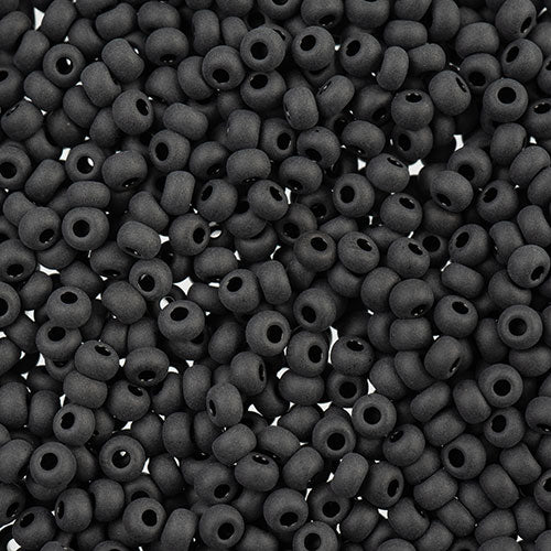 Czech Seed Beads John Bead apx 24g Vial 8/0 Opaque Black Matt 0724