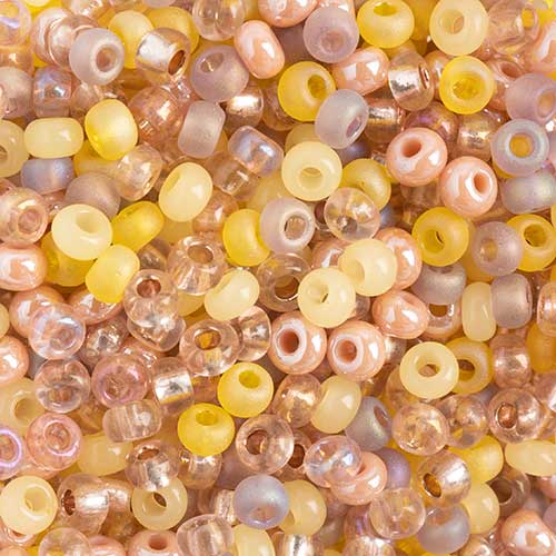 Czech Seed Beads John Bead apx 24g Vial 8/0 Mixed Topaz/Pink Mix 0726