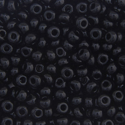 Czech Seed Beads Size 6/0 Opaque Black – Approx. 22g Vial | The Pink Bead Shop Canada
