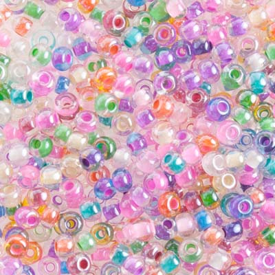 Czech Seed Beads Size 6/0 Crystal Colourline Mix – Approx. 22g Vial | The Pink Bead Shop Canada