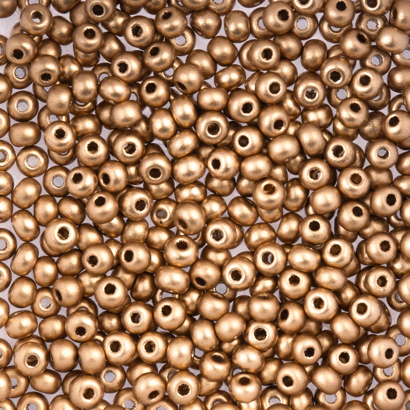 Czech Seed Beads Size 6/0 Matte Gold – Approx. 22g Vial | The Pink Bead Shop Canada