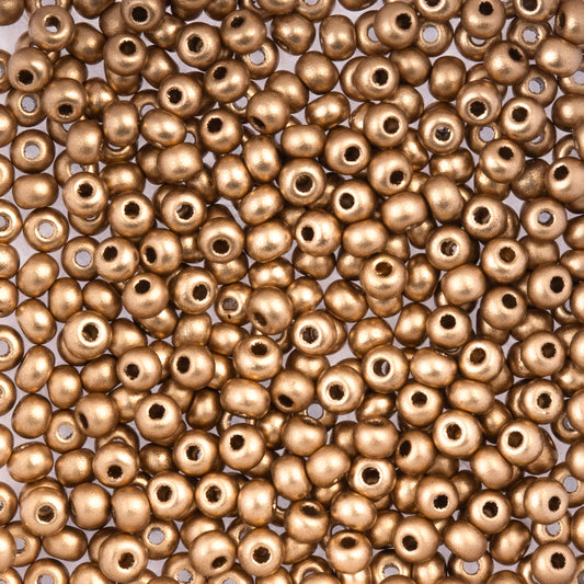 Czech Seed Beads Size 6/0 Matte Gold – Approx. 22g Vial | The Pink Bead Shop Canada