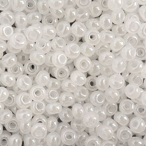 Czech Seed Beads Size 8/0 Opaque Pearl White – 22g Vial | The Pink Bead Shop Canada