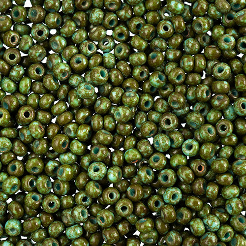 Czech Seed Beads 8/0 Opaque Travertine Turquoise – Approx. 22g Vial | The Pink Bead Shop Canada