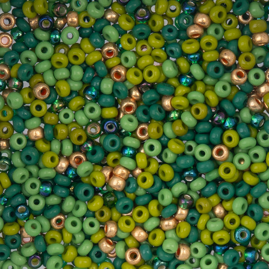 Czech Seed Beads 8/0 – Multi Green Mix (22g Vial Set) | The Pink Bead Shop Canada