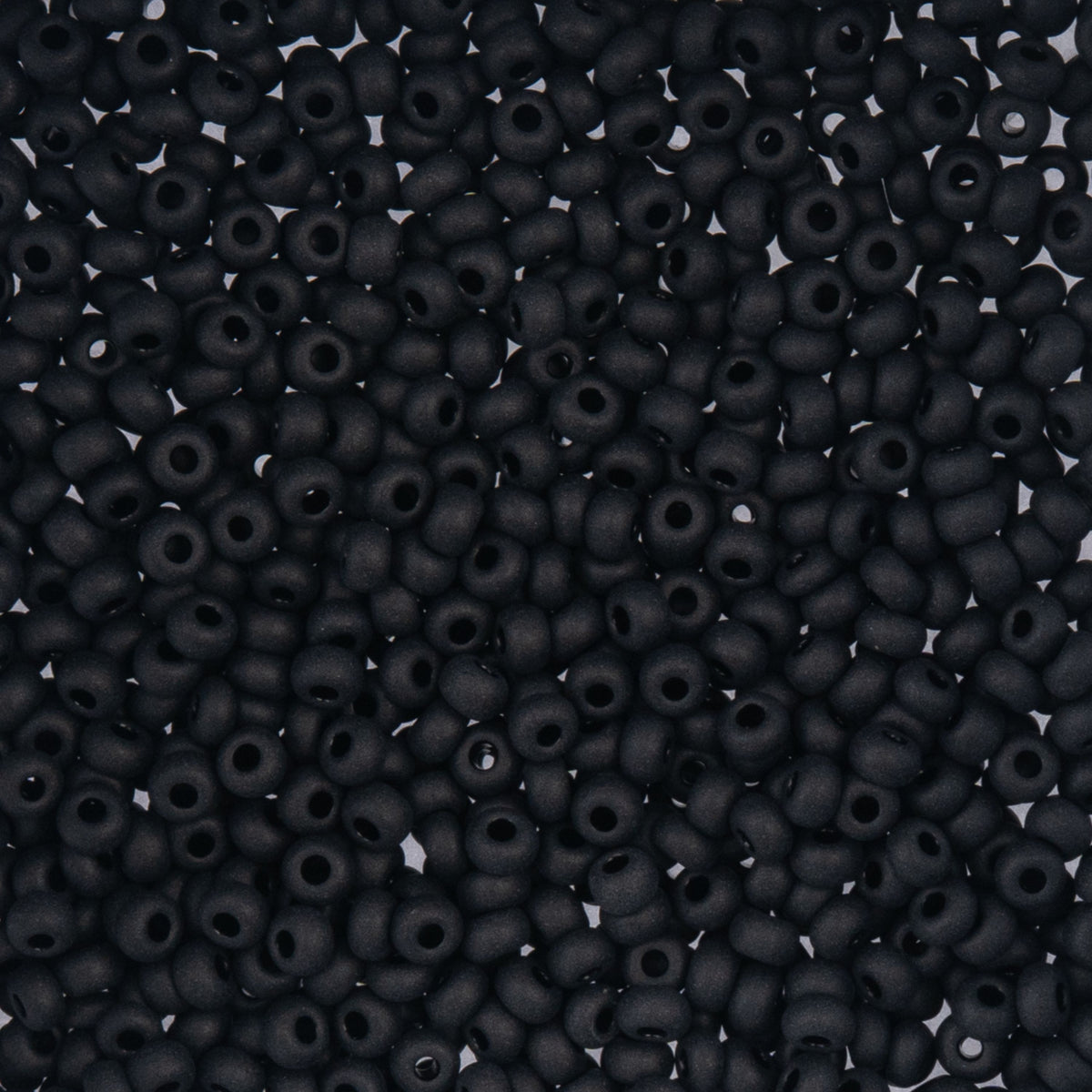 Czech Seed Beads Size 8/0 – Opaque Black Matte 22g Vial | The Pink Bead Shop Canada