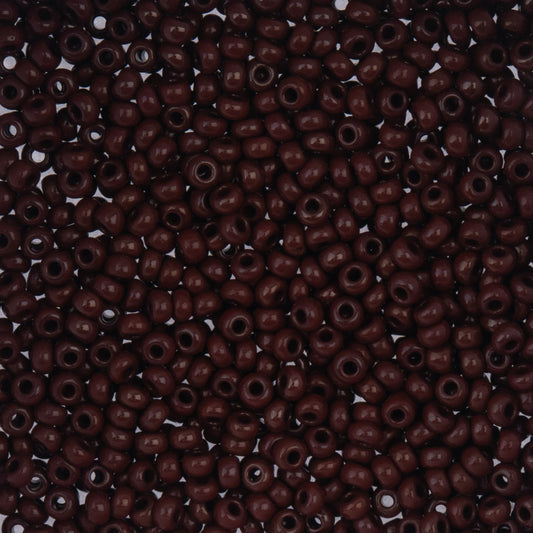 Czech Seed Beads 8/0 Opaque Dark Brown – Approx. 22g Vial | The Pink Bead Shop Canada