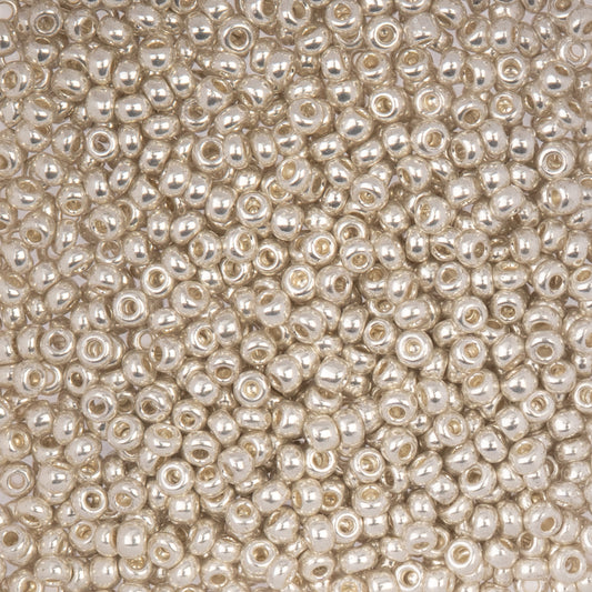 Czech Seed Beads 8/0 – Metallic Silver (22g Vial) | The Pink Bead Shop Canada