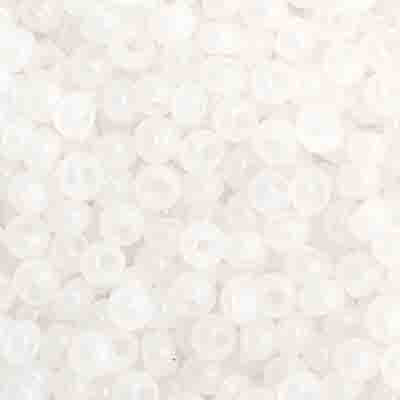 Czech Seed Bead 11/0 Opaque White Opal Strung