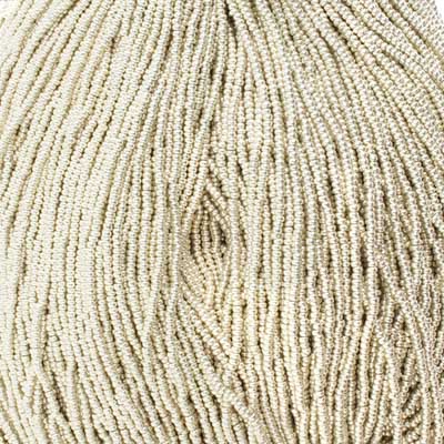 Czech Seed Bead 11/0 Metallic Silver Strung 17GRMS