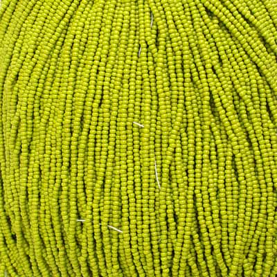 Czech Seed Bead 11/0 Opaque Light Green Strung