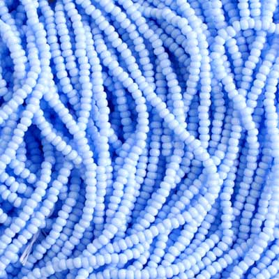 Czech Seed Bead 11/0 Opaque Powder Blue Strung