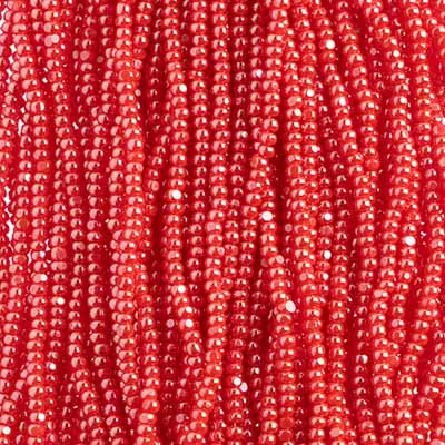 Czech Charlotte Cut Seed Bead 11/0 Opaque Light Red Luster Hank Approx 22 Grams | The Pink Bead Shop Canada