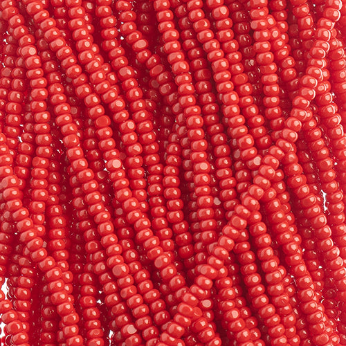 Czech Charlotte Cut Seed Bead 11/0 Opaque Medium Dark Red Hank – Approx. 22g | The Pink Bead Shop Canada