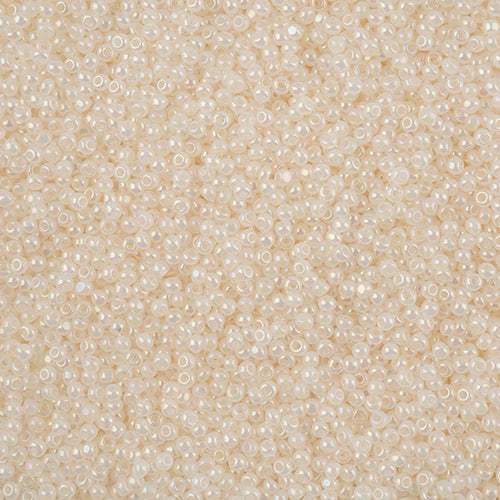 Czech Charlotte Cut Seed Bead 11/0 Opaque Pearl White Iris 20 Gram Vial | The Pink Bead Shop Canada