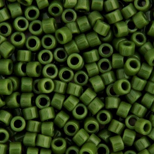 Miyuki Delica Size 11/0 Seed Beads – Avocado Green Opaque – 5.2g Vial | The Pink Bead Shop Canada