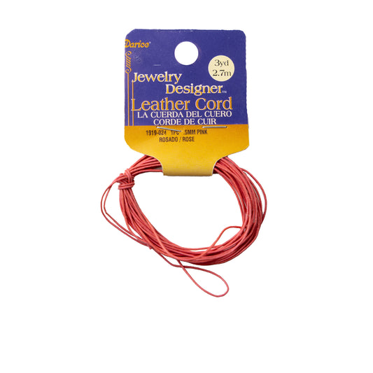 Leather Cord 0.5mm – Pink (2.7m / 3yd) The Pink Bead Shop