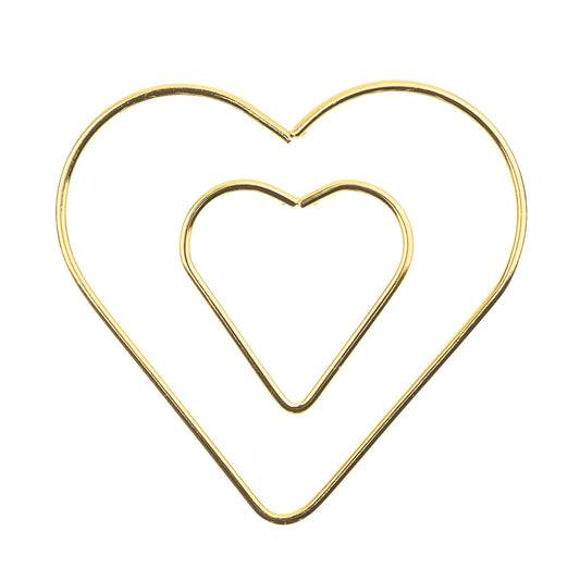 Metal Shapes Heart 2pcs 50mm/100mm Iron for Macrame, Suncatchers, Mobiles