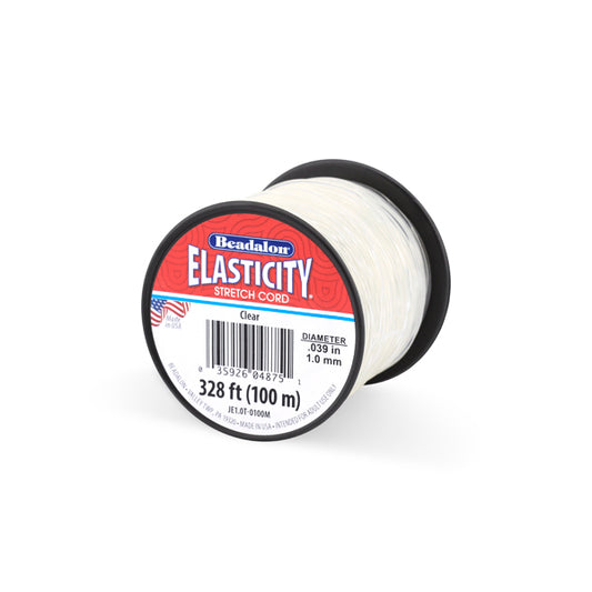 Beadalon Elasticity Stretch Cord 1.0mm Clear – 100 Metres (328 Feet) | The Pink Bead Shop Canada