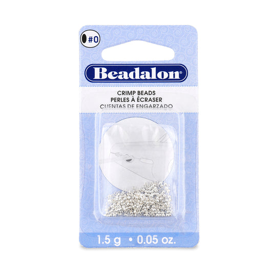 Beadalon Silver Plated Crimp Beads Size #0 (0.8 mm I.D.) Approx. 200 Pieces | The Pink Bead Shop Canada