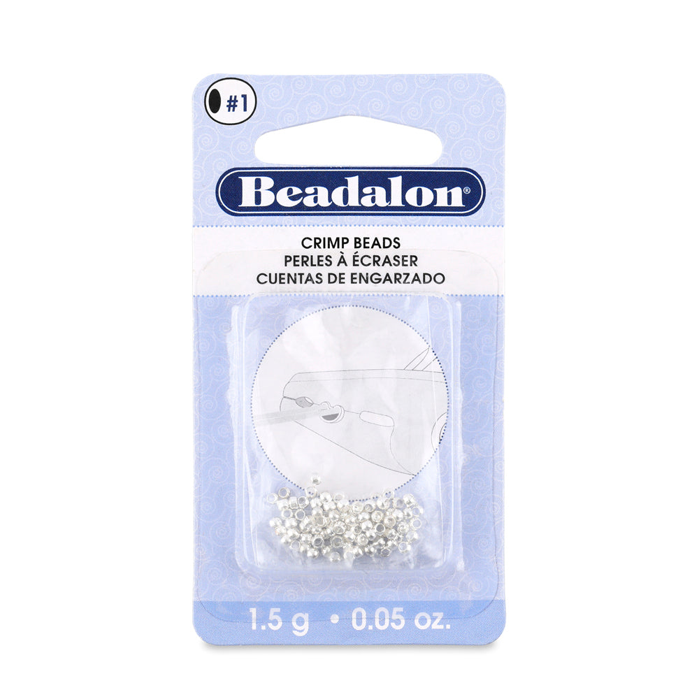 Beadalon Silver Plated Crimp Beads Size #1 (1.3 mm I.D.) Approx. 100 Pieces | The Pink Bead Shop Canada