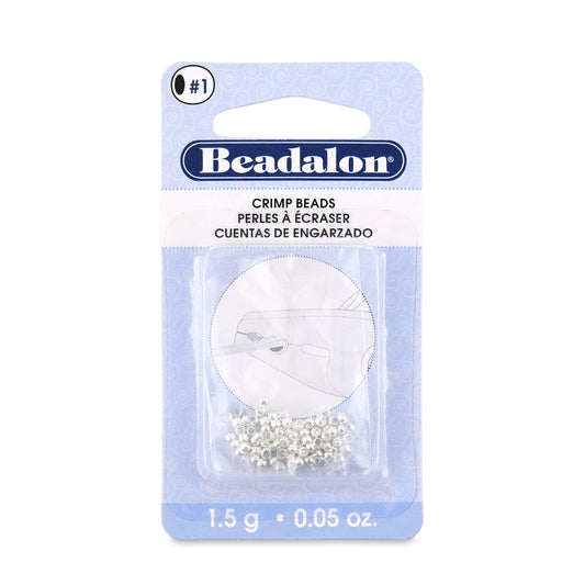 Beadalon Silver Plated Crimp Beads Size #1 (1.3 mm I.D.) Approx. 100 Pieces | The Pink Bead Shop Canada