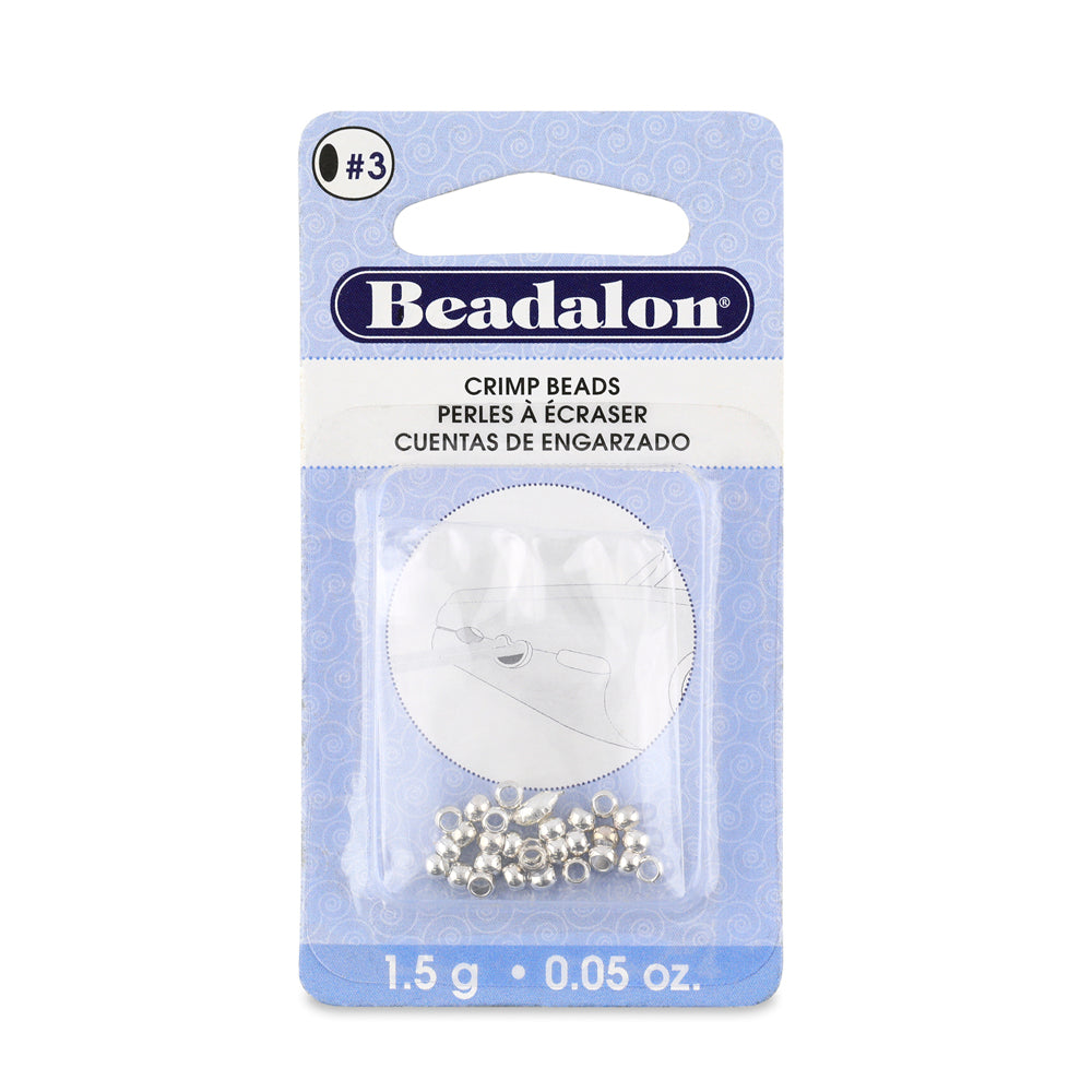 Beadalon Silver Plated Crimp Beads Size #3 (1.8 mm I.D.) Approx. 27 Pieces | The Pink Bead Shop Canada