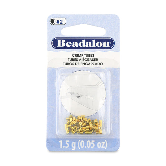 Beadalon Gold Color Crimp Tubes Size #1 (0.8 mm I.D.) Approx. 160 Pieces | The Pink Bead Shop Canada