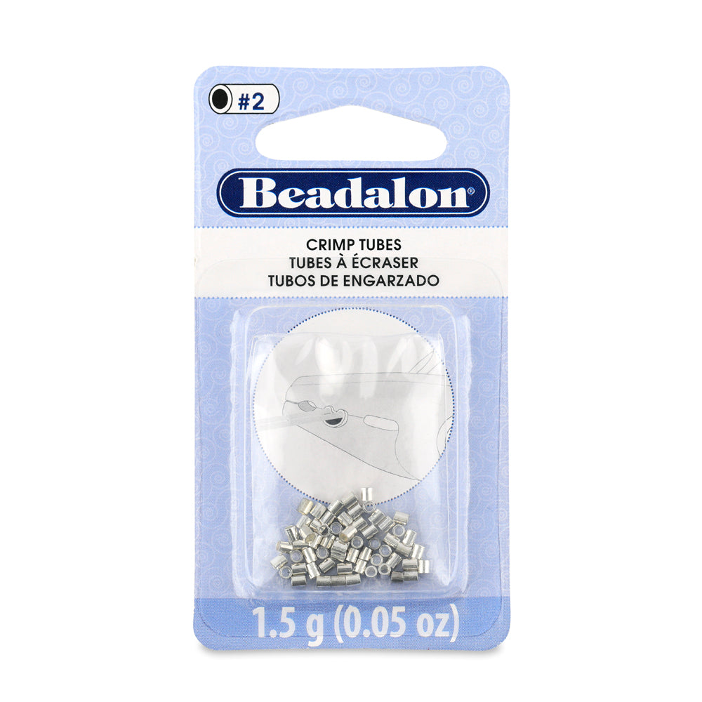 Beadalon Silver Plated Crimp Tubes Size #2 (1.3 mm I.D.) Approx. 46 Pieces | The Pink Bead Shop Canada