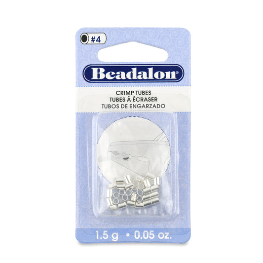 Beadalon Silver Plated Crimp Tubes Size #4 (2.0 mm I.D.) Approx. 25 Pieces | The Pink Bead Shop Canada
